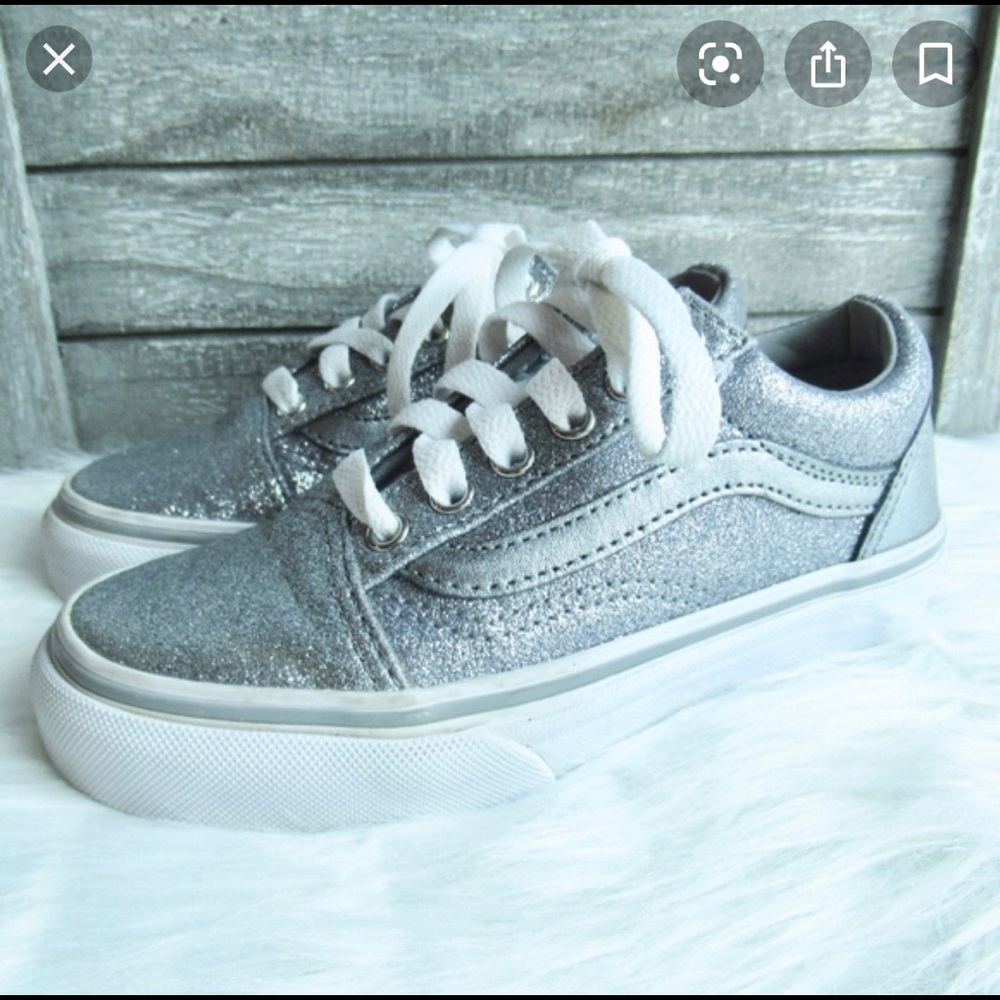 Vans silver glitter sneakers, size 2.5.